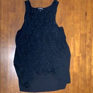 Black flowy tank